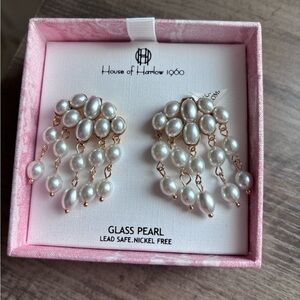 House Of Harlow Pearl Statement Earrings
